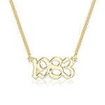 IEFSHINY Birth Year Necklace for Women, Gold 1983 Necklace Old English Birth Year Number Pendant Necklace Mom Necklace Gifts Birthday Gifts @ $4.99