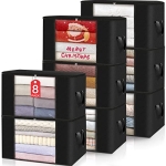 BlissTotes Storage Clothing Bags Storage Clothes Organizer with Reinforced Handle Sturdy Fabric Clear Window for Blankets @ $11.99