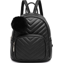 Mini Backpack Purse Casual Daypacks for Women Small Backpack Purse for Teen Girls Cute Pompom Bookbag Travel Shoulder Bag Black @ $11.99
