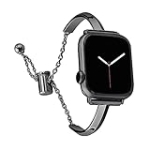 PlusRoc Stainless Steel Band Compatible with Apple Watch Band 42mm 44mm 45mm iWatch SE Series 9 8 7 6 5 4 3 2 1, Slim Versatile Bangle Bracelet for Women, Black @ $8.40