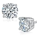 Moissanite Stud Earrings for Women,1CT Man Made D Color VVS1 Round Diamond Jewelry,Sterling Silver 18K White Gold Plated Men Earring @ $20.00