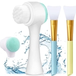 Facial Brush – Scrub Silicone Manual Double Sided Cleansing Brush and Pore Cleansing Facial Brush @ $4.49