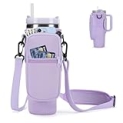 GOEWY Water Bottle Carrier Bag for Stanley 30oz Tumbler with Phone Pocket Water Bottle Holder with Strap Neoprene Water Bottle Pouch for Stanley Cup Accessories @ $3.99