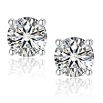Stud Earrings for Women, MomentWish 4Carat Moissanite Earrings, D Color VVS1 Simulated Diamond 925 Sterling Silver Solitaire Earrings @ $59.11