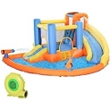 Outsunny 5-in-1 Bounce House Water Park Jumping Castle with Water Pool, Slide, Climbing Walls, & 2 Water Cannons, 450W Air Blower @ $284.99