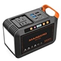 MARBERO Portable Power Station 111Wh Camping Lithium Battery Power Supply 30000mAh with 110V/80W(Peak 120W) AC Outlet, USB QC3.0, LED Flashlights for CPAP Home Camping Emergency Backup @ $135.99