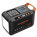 MARBERO Portable Power Station 111Wh Camping Lithium Battery Power Supply 30000mAh with 110V/80W(Peak 120W) AC Outlet, USB QC3.0, LED Flashlights for CPAP Home Camping Emergency Backup @ $135.99