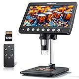 Coin Microscope for Adults Kids – 7” HD IPS Digital Microscope for Error Coins with Screen | 1200X Soldering Microscope with 8 LED Lights | 32GB SD Card USB for Windows/MacOS