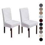 YUEANG Dining Chair Covers, Chair Covers for Dining Room Stretch Chair Covers Parsons Chair Slipcover, for Dining Room Kitchen Chair Protector Cover, Removable, Washable (White, 2 Pack) @ $18.04