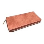 RIAH FASHION Geometric Print Zip Around Wallet – Card Phone Slot Zipper Purse Chevron, Cork, Crochet, Camo, Stripe, American Flag (Long Zip Around – Smoke Peach) @ $4.49