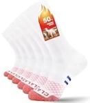 CLATOFO Merino Wool Thermal Socks for Men Women, Cushioned Anti Blister Performance Sport Socks for Running, Hiking, Cycling, Trekking, Work,Ski,Casual Thicked 3 Pairs(WHITE,M)