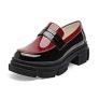 YETIER Chunky Loafer for Women Platform Patent Leather Mary Jane Slip-On Shoes Students Maid Uniform Dress Oxford Loafer Red @ $16.10