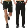 SACUIMAN Athletic Men’s Open Bottom Light Weight Jersey Sweatpant with Zipper Pockets for Summer Shorts Workout, Gym, Running, Training (Black,XL) @ $36.00