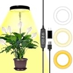 Agrlong Grow Lights for Indoor Plants Full Spectrum, 6000K LED Plant Lights for Indoor Grwoing, Height Adjustable Grow Light with Auto On/Off Timer 3/9/12H, 10 Dimmable Brightness (Black) @ $13.99