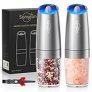 Sangcon Gravity Electric Pepper and Salt Grinder Mill Set Automatic Shakers Grinder with LED Light, Battery Powered Adjustable Coarseness One Hand Operation, Upgraded Larger Capacity @ $10.99 ($5.50 / Count)