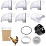 YANIOAN DIY Chicken Feeders no Waste,Upgrade Gravity Chicken Food Dispense,Rain Proof Poultry Chicken Coop Feeder Port Gravity Feed Kit for Buckets, Barrels, Bins(6 Ports-1Hole Saw).… @ $8.00