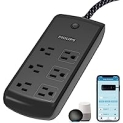 Philips Smart Plug 6-Outlet 1080J 8ft Surge Protector (Black) @ $15.00