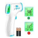Thermometer for Fever, Non-Contact Forehead Thermometer with Object Mode Function, Touchless Infrared Digital Temperature Gun, Fever Alert and Set Memory Recall, Care Thermometer for Adults(Blue)