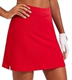 Ekouaer Golf Skirts for Woman with Pockets Silicone Grippers Tennis Skirt Inner Shorts Athletic Pickleball Running Skort,Red Small @ $18.89