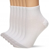 Hanes Women’s Ankle Socks Extended Size, White/w/Grey Vent, 8-12