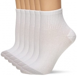 Hanes Women’s Ankle Socks Extended Size, White/w/Grey Vent, 8-12