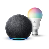 Echo Dot (4th Gen) | Charcoal with Sengled Bluetooth Color bulb | Alexa smart home starter kit @ $19.99