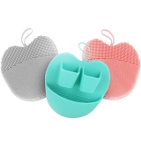 INNERNEED Soft Handheld Silicone Facial Cleansing Brush, Mild Anti-Slip Face Exfoliating and Massage Scrubber Pad, Gentle Exfoliating, Removing Blackhead, Massaging (Pack of 3)
