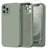 Kiresen Designed for iPhone 12 Pro Max Case with Screen Protector – Upgraded Camera Protection – Wireless Charging Compatible – Silicone Protective Phone Case 6.7