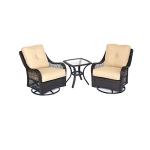Hanover 3-Piece Orleans Steel Outdoor Patio Chat Set with Brown Wicker @ $499.00