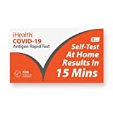 iHealth COVID-19 Antigen Rapid Test, 1 Pack, 5 Tests Total, FDA EUA Authorized OTC at-Home Self Test, Results in 15 Minutes with Non-invasive Nasal Swab, Easy to Use & No Discomfort @ $31.46 ($6.29 / Count)