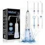 H2ofloss Water Dental Flosser Portable Dental Oral Irrigator with 5 Modes, 6 Replaceable Jet Tips, Rechargeable IPX7 Waterproof Teeth Cleaner for Home and Travel -300ml Detachable Reservoir (HF-6) @ $4.69