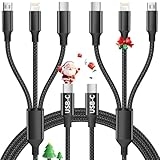 Multi USB C Cable [2 Pack, 4FT], 3 in 1 Charging Cable for Multiple Devices, Braided Charging Cords Phone Charger Cable with Type-C, Micro USB, IP Port for iPhone16/15/14/Android Phones and More @ $4.74