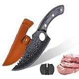 tatakook Butcher Knife Hand Forged for Meat Cutting,Viking Knife with Sheath,Caveman Knives Camping knife for Kitchen,Meat Cleaver Boning Knife Bbq knife @ $8.00