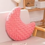 ZCNYCLAM Moon Pillow, Moon Shaped Pillow with Soft Faux Fur for Couch Bed Sofa, Cute half moon pillows with Room Decor for Bedroom Living Room (19 Inches, Rose Pink) @ $16.99 ($1.06 / Ounce)