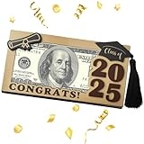 Graduation Gifts 2025 Money Holder, Wooden Graduation Money Cash Envelope Box for Class of 2025 High School Senior College University Graduates Student