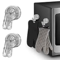 NHO Ovent Mitt Hanger – Twist Lock Suction Clips for Kitchen Stove Gloves – Hooks for Door – Towels Holder for Bathroom – Hanging Stuff for Cabinet Fridge Refrigerator – Grey @ $9.99 ($5.00 / Count)