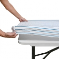 Tablecloth for Folding Table -Fitted Rectangular Table Cloth Plastic Vinyl Backed with Elastic Rim- for Christmas|Parties @ $3.11