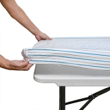 Tablecloth for Folding Table -Fitted Rectangular Table Cloth Plastic Vinyl Backed with Elastic Rim- for Christmas|Parties @ $3.11