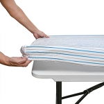 Tablecloth for Folding Table -Fitted Rectangular Table Cloth Plastic Vinyl Backed with Elastic Rim- for Christmas|Parties @ $3.11