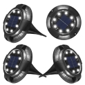 Solar Ground Lights Outdoor 4 Packs 12 LED Disk Lights Solar Powered Waterproof New In-ground Lights for Garden Deck Stair Step Lawn Patio Driveway Walkway Pathway Yard Decoration (White Light @ $12.99