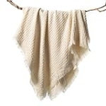 LIFEIN White Throw Blanket for Couch-Soft Christmas Boho Knit Throw Blanket,Cozy Farmhouse Waffle Knitted Small Lightweight Blanket&Throws for Bed,Chair,Sofa,Home Decor,Gift,Fall(White/Cream,50*60
