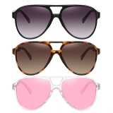 Okany Aviator Sunglasses Non-Polarized Womens Mens Trendy Retro Vintage 70s Sunglasses for Women Men Classic Pilot Sun Glasses 3 Pack @ $9.89