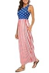 Hount 4th of July Outfits for Women 2025 Casual Soft Sleeveless Vacation Hawaiian Sun Dresses USA Flag L @ $10.98