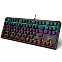 Mechanical Gaming Keyboard, iClever Wired Keyboard with RGB Backlit, Quiet Red Switches, Customized Macros, 87 Keys Tenkeyless Design for Windows PC Laptop Desktop