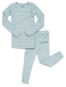 AVAUMA Stripe Pattern Newborn Baby Little Boys Girls Snug-Fit Pajamas Long sleeve Sets Pjs Kids Clothes (L/Sky Blue) @ $14.99