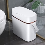 JUDRDO Small Bathroom Trash Can with Lid @ $13.49