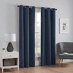 Eclipse Microfiber Total Privacy Blackout Thermal Grommet Window Curtain (42 x 63 INch, Navy) @ $6.82