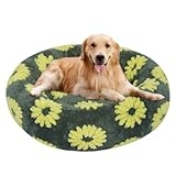 Calming Dog Bed, Dog Beds for Small Melium Dogs, Fluffy Donut Dog & Cat Bed Washable, Round Anti Anxiety Dog Bed, Small Dog Bed with Non-Slip Bottom (Yellow, 28