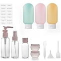 12pack Travel Bottles for Toiletries, TSA Approved Travel Size Toiletries Containers, Travel Bottles Set with Labels Leakproof Squeezable Refillable Airplane Travel Accessories for Shampoo Conditioner