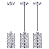 Doraimi Adjustable 1 Light Crystal Pendant with Chrome Finish Modern and Concise Polyhedral @ $29.69